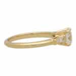 Certified Old European Cut Diamond and Baguette Ring