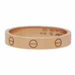 Vintage Cartier Mini Diamond Love Ring in Rose Gold Size 63