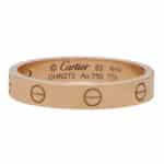 Vintage Cartier Mini Diamond Love Ring in Rose Gold Size 63