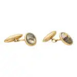 Victorian Essex Crystal Duck Scene Cufflinks