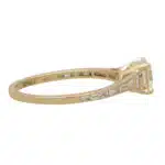 Art Deco Inspired Round Diamond Ring With Baguette Shoulders