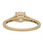 Art Deco Inspired Round Diamond Ring With Baguette Shoulders