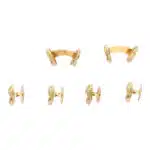 Vintage Ruby and Diamond Greyhound Cufflink and Shirt Stud Set