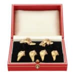 Vintage Ruby and Diamond Greyhound Cufflink and Shirt Stud Set