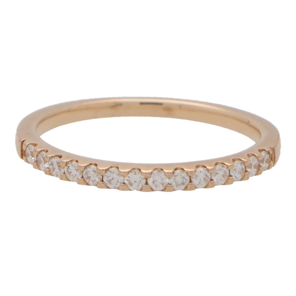 Vintage Rose Gold Half Eternity Ring