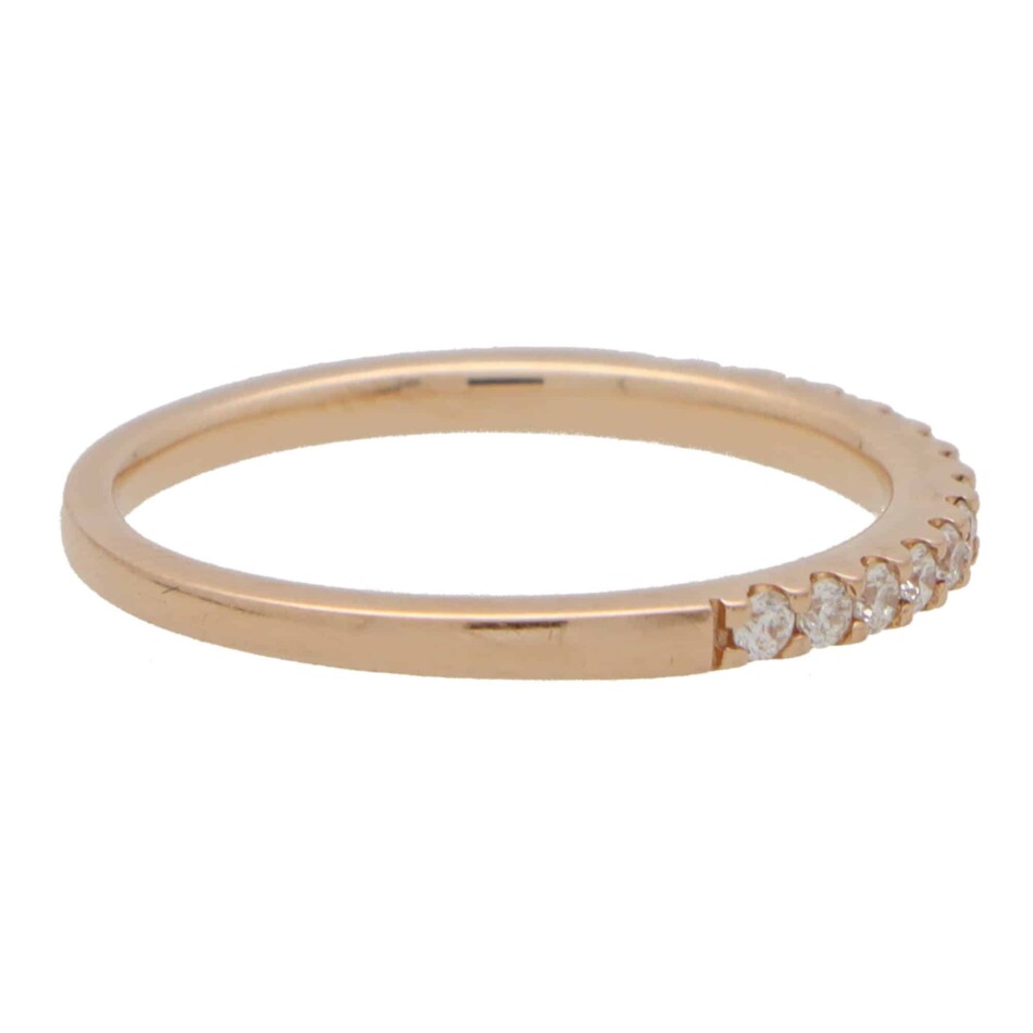 Vintage Rose Gold Half Eternity Ring