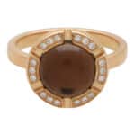 Vintage Chaumet Smoky Quartz and Diamond Class One Ring