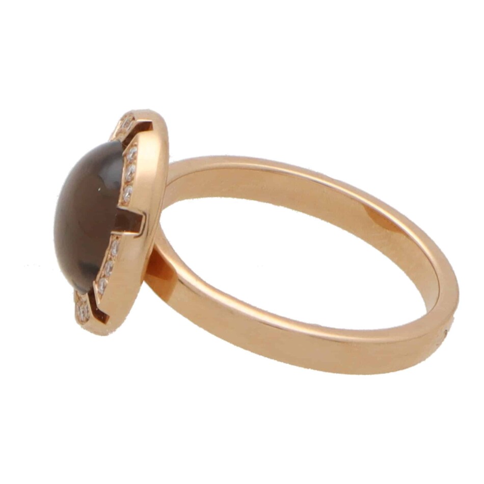 Vintage Chaumet Smoky Quartz and Diamond Class One Ring