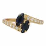 Vintage Cartier Toi-Et-Moi Marquise Sapphire and Diamond Ring