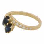 Vintage Cartier Toi-Et-Moi Marquise Sapphire and Diamond Ring