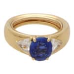 Vintage Cartier GIA Certified Sapphire and Diamond Ring