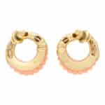 Vintage Van Cleef & Arpels Coral and Diamond Hoop Earrings