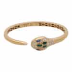 Vintage Bvlgari Serpenti Sapphire, Diamond and Malachite Bangle