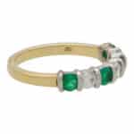 Emerald and Diamond Half Eternity Ring