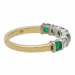 Emerald and Diamond Half Eternity Ring