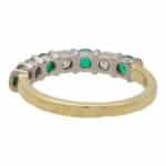 Emerald and Diamond Half Eternity Ring