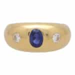 Vintage Bvlgari Sapphire and Diamond Gypsy Set Ring