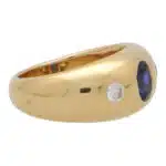 Vintage Bvlgari Sapphire and Diamond Gypsy Set Ring