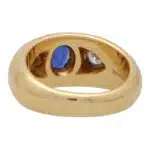 Vintage Bvlgari Sapphire and Diamond Gypsy Set Ring