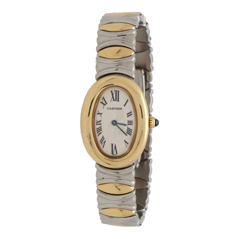 Vintage Cartier Baignoire Steel and Gold Watch