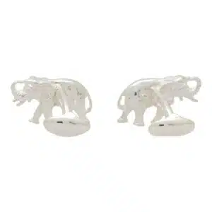 Ruby Elephant Swivel Cufflinks in Solid British Sterling Silver