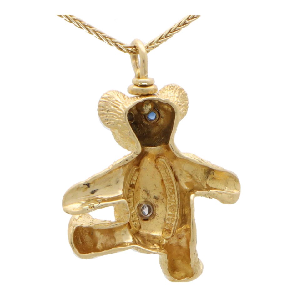 Vintage Tiffany & Co. Teddy Bear Sapphire and Diamond Necklace
