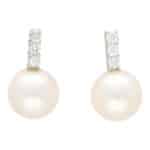 Pearl and Diamond Stud Earrings