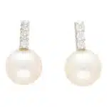 Pearl and Diamond Stud Earrings