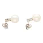 Pearl and Diamond Stud Earrings