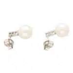 Pearl and Diamond Stud Earrings