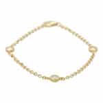 Contemporary Three Diamond Chain Bracelet