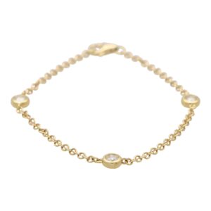 Contemporary Three Diamond Chain Bracelet