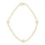 Contemporary Three Diamond Chain Bracelet