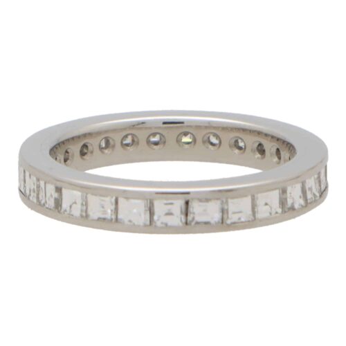 Contemporary Carre Cut Diamond Full Eternity Ring