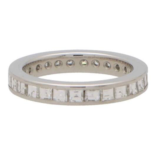 Contemporary Carre Cut Diamond Full Eternity Ring
