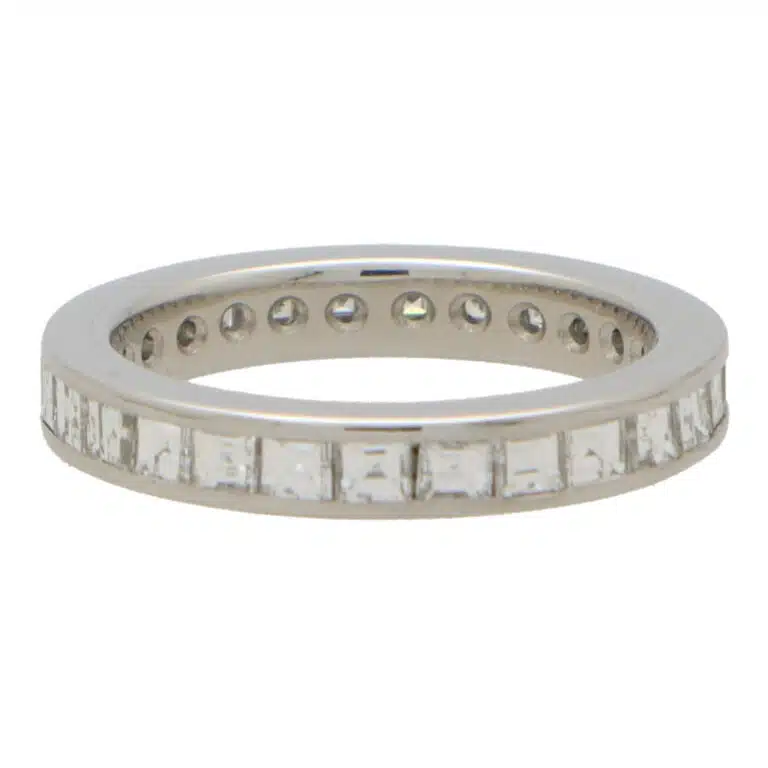 Contemporary Carre Cut Diamond Full Eternity Ring