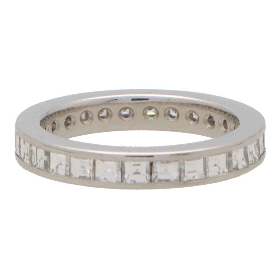 Contemporary Carre Cut Diamond Full Eternity Ring