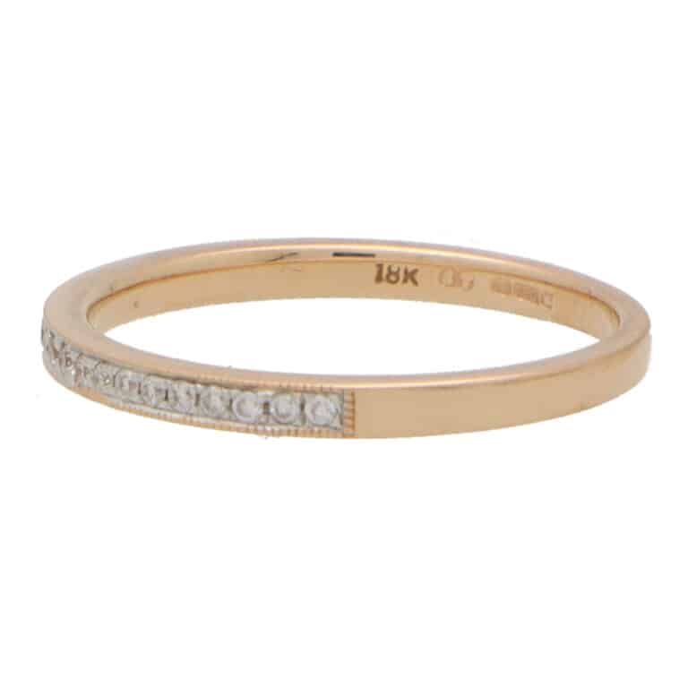 Vintage Half Eternity Band in Rose Gold