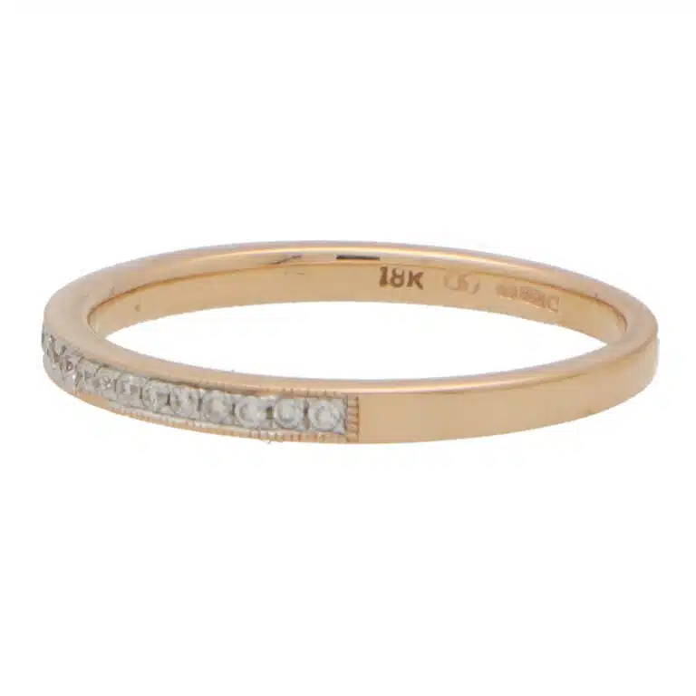 Vintage Half Eternity Band in Rose Gold