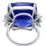 Certified 32.69ct Natural Blue Sapphire and Diamond Ring