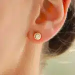 Contemporary Round Cut Diamond Studs