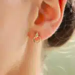 Gold Hoop Stud Earrings