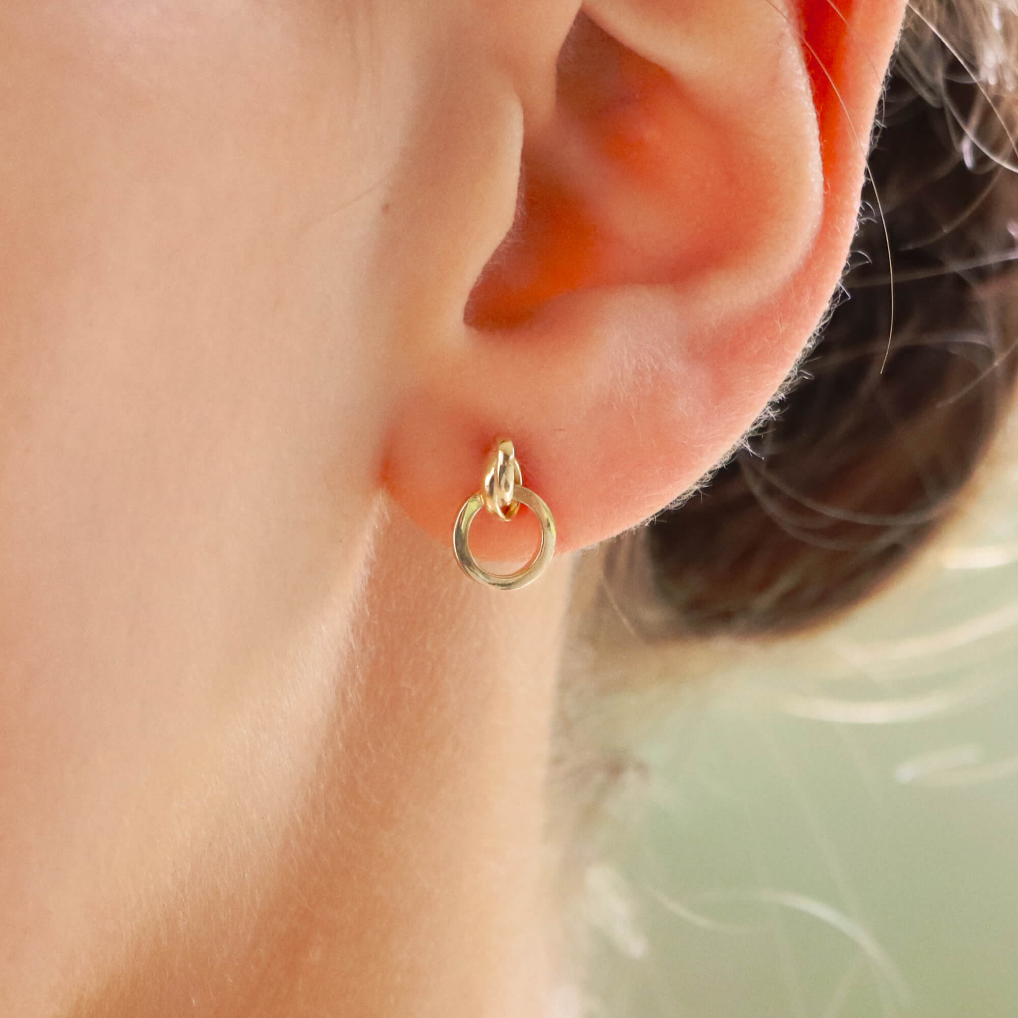 Gold Hoop Stud Earrings