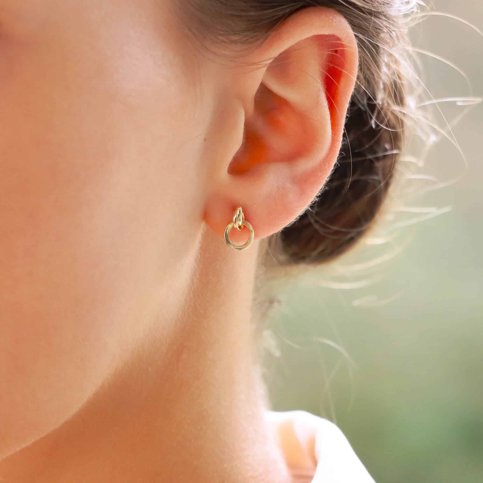 Gold Hoop Stud Earrings