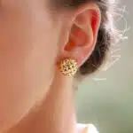 Vintage Tiffany & Co Weaved Basket Gold Earrings