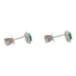 Emerald and Diamond Halo Earrings