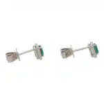 Emerald and Diamond Halo Earrings