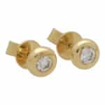 Contemporary Round Cut Diamond Studs