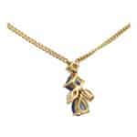 Vintage Sapphire and Diamond Abstract Pendant Necklace