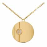 Vintage Cartier Diamond Love Nail Disc Pendant Necklace